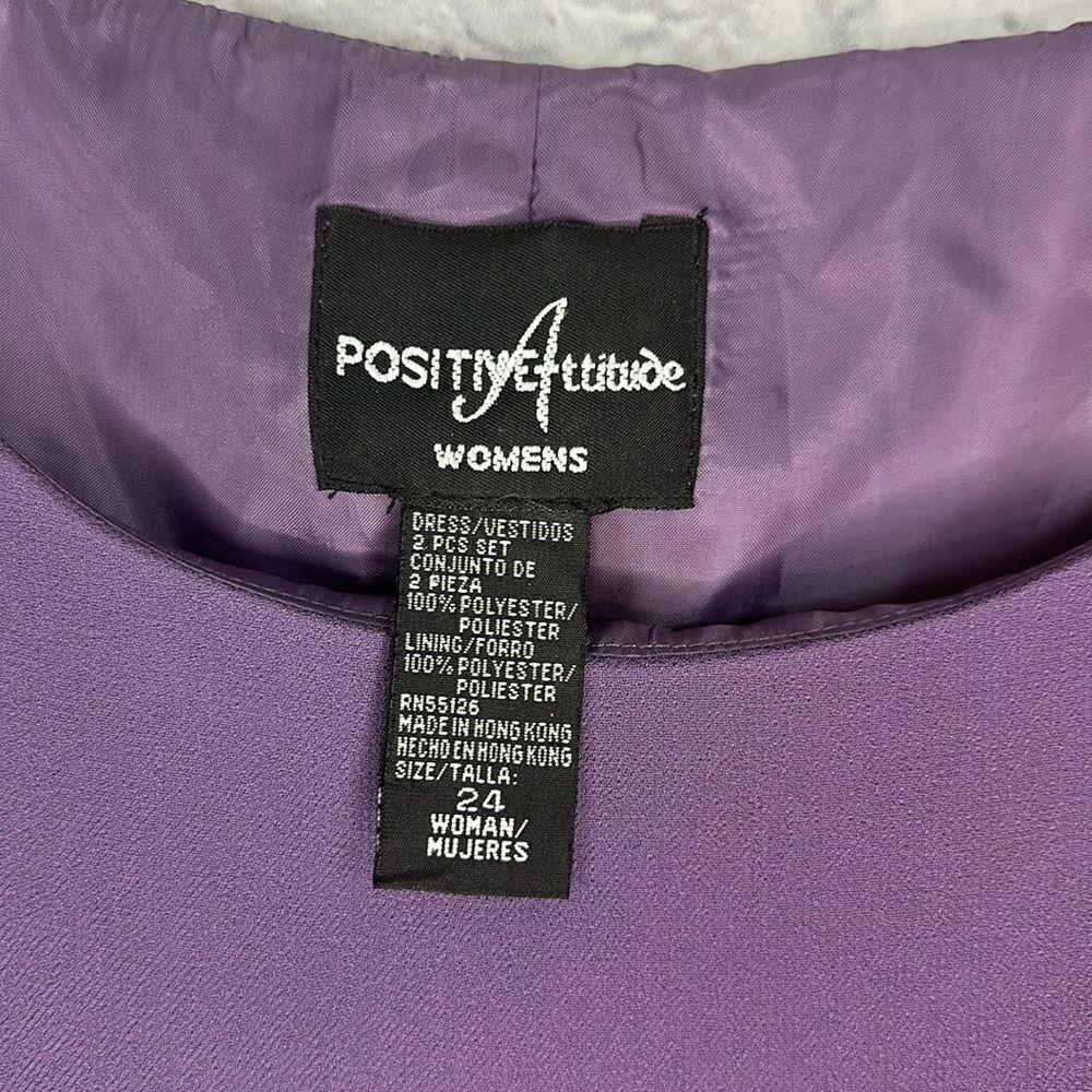 Positive Attitude Purple Dress Two Piece Set Size 24 - Picture 12 of 13